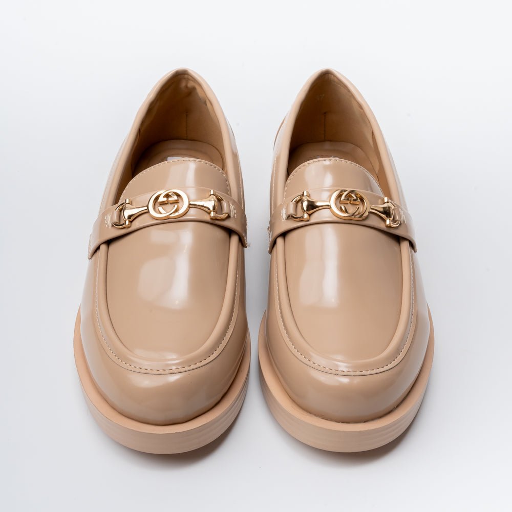 Urban Gloss - Beige Patent Loafers - view 4