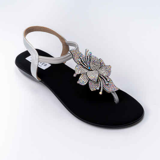 Glow Wing - Silver Flats Sandal