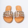 Crystal Clear Luxe Slides - Gold Flats