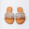 Crystal Clear Luxe Sildes - Silver Flats