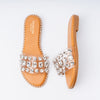 Crystal Clear Luxe Sildes - Silver Flats