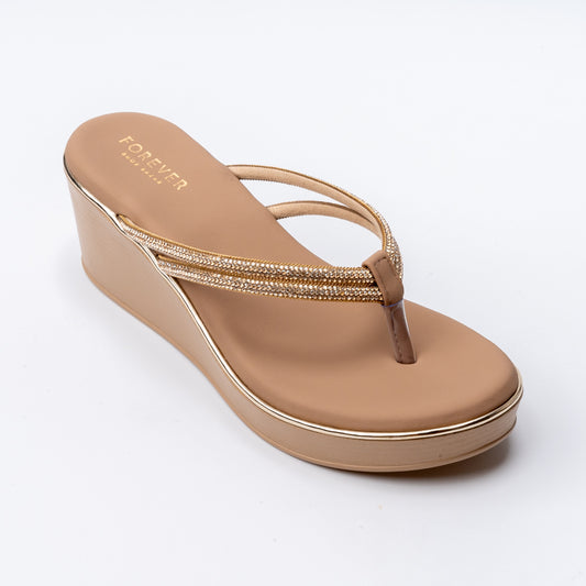 Gleam Wedge - Beige Platform Heels