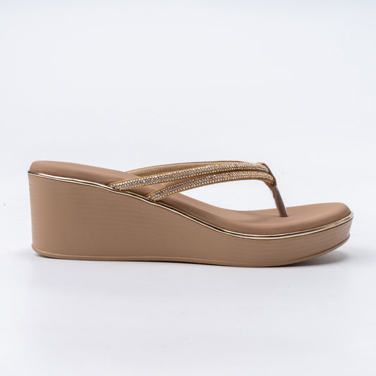 Gleam Wedge - Beige Platform Heels
