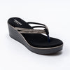 Gleam Wedge - Black Platform Heels