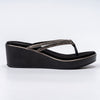 Gleam Wedge - Black Platform Heels