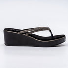 Gleam Wedge - Black Platform Heels