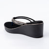 Gleam Wedge - Black Platform Heels