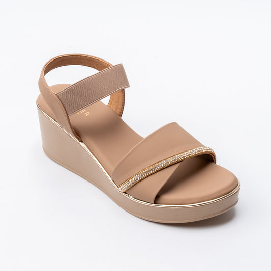 Midnight Glam - Beige Wedges