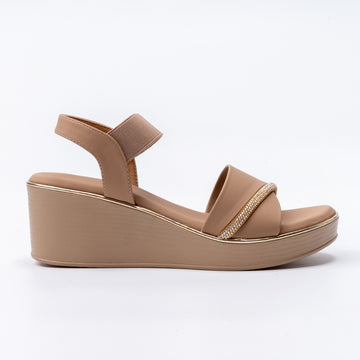 Midnight Glam - Beige Wedges
