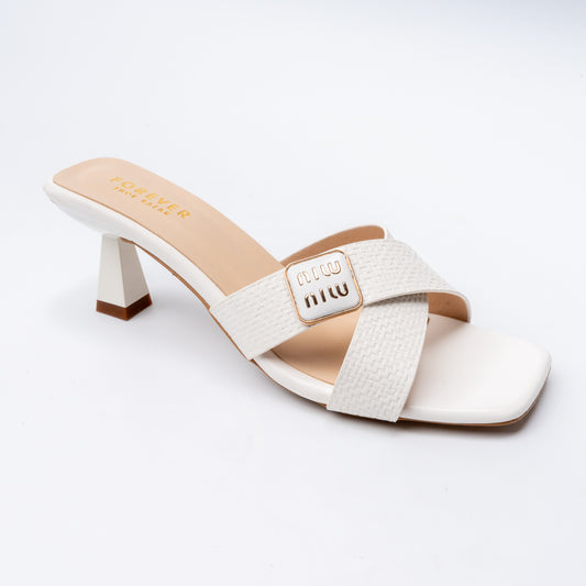 Cross Vine Logo - White Casual Heel