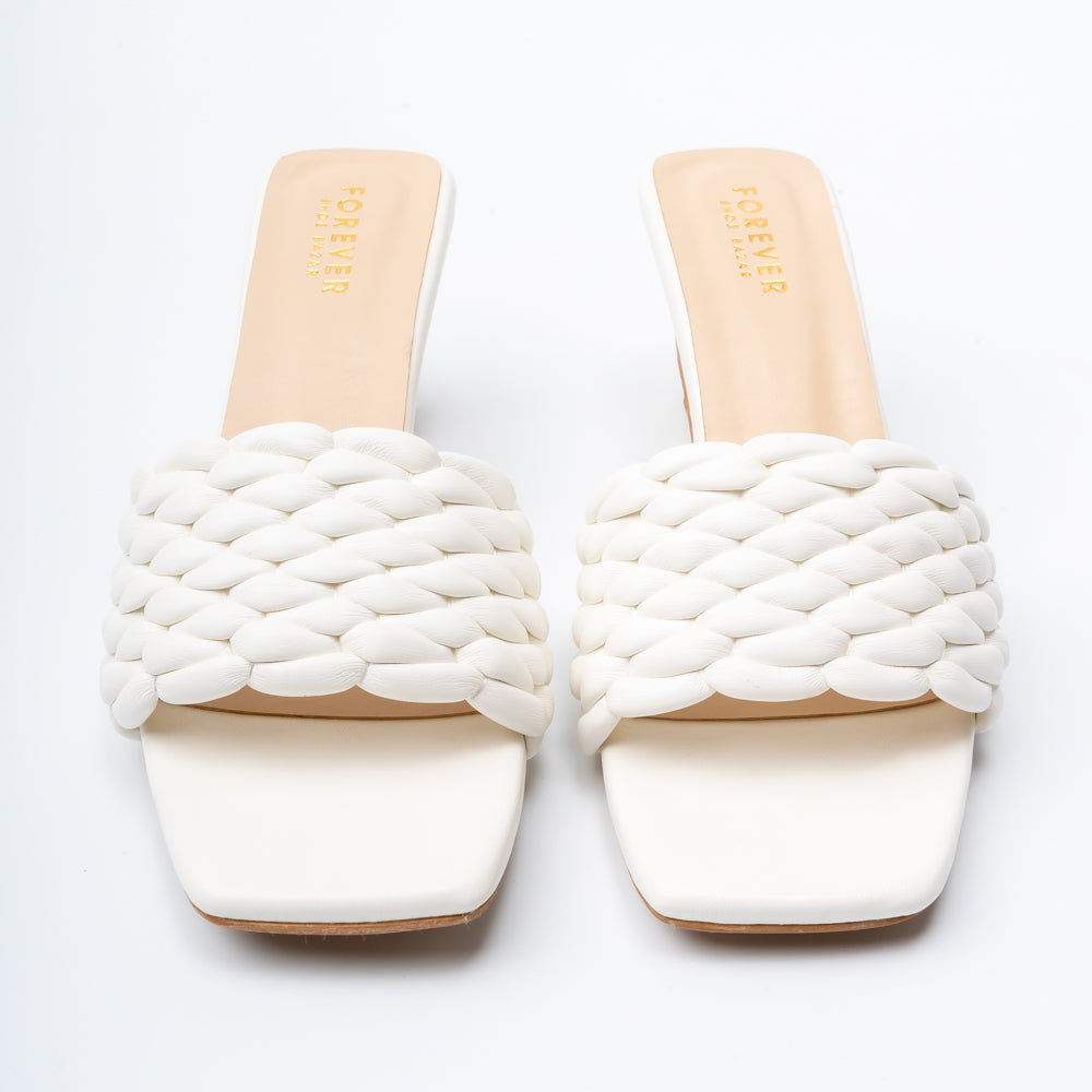 Elara Braided - White Casual Heels - view 5