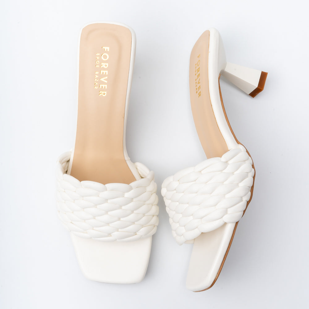 Elara Braided - White Casual Heels - view 6
