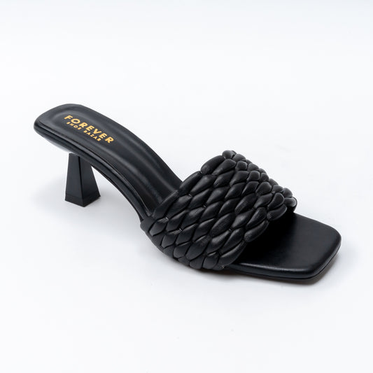Elara Braided - Black Casual Heels