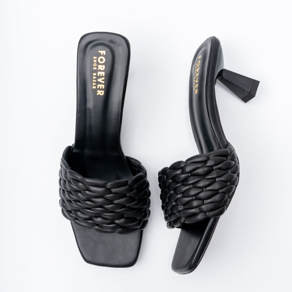 Elara Braided - Black Casual Heels - view 6