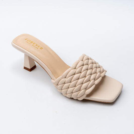 Elara Braided - Cream Casual Heels