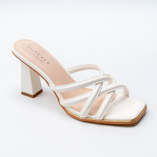 Midnight Strata - White Casual Heels