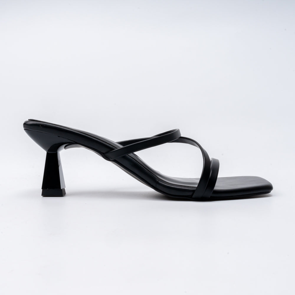 Strappy - Black Kitten Heel - view 2