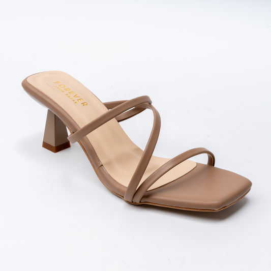 Strappy - Beige Kitten‑Heel