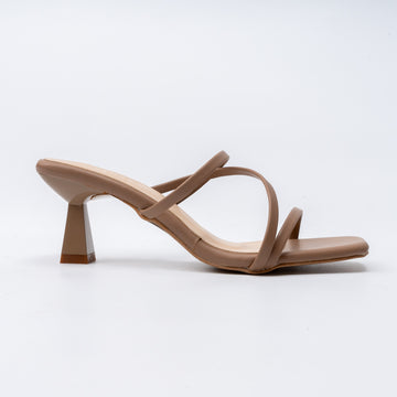 Strappy - Beige Kitten‑Heel