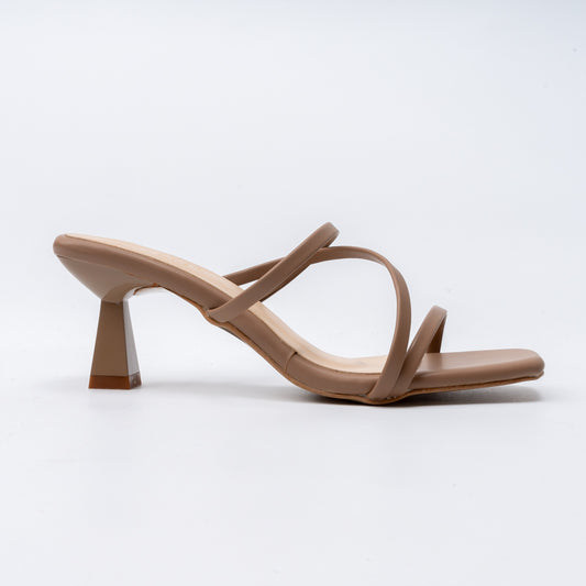 Strappy - Beige Kitten‑Heel