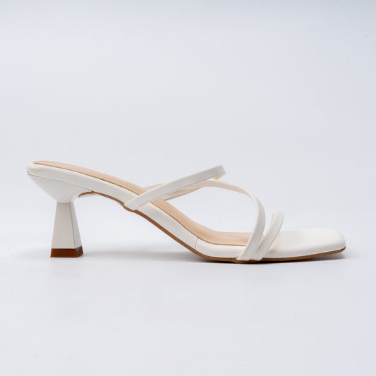 Strappy - White Kitten‑Heel
