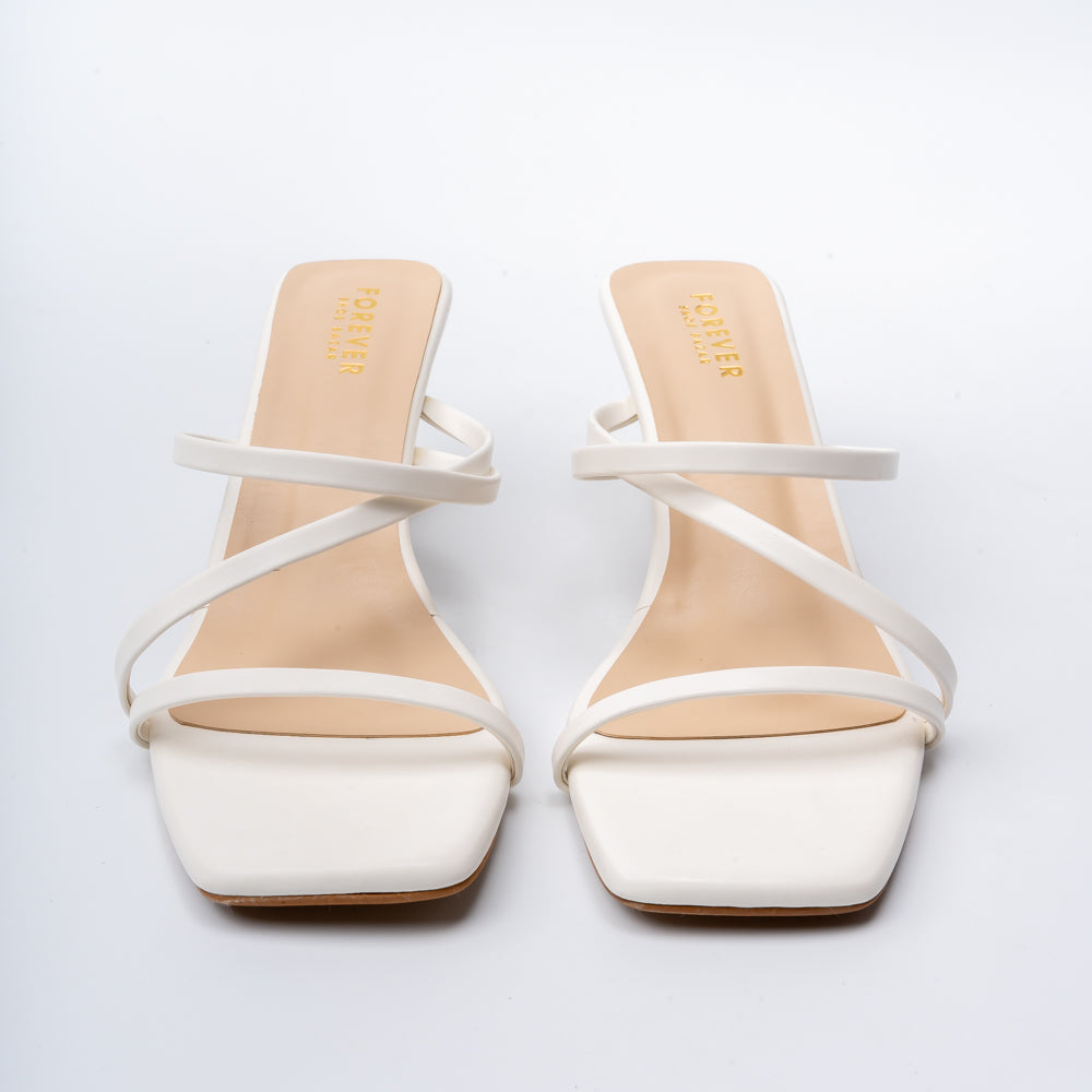 Strappy - White Kitten Heel - view 4