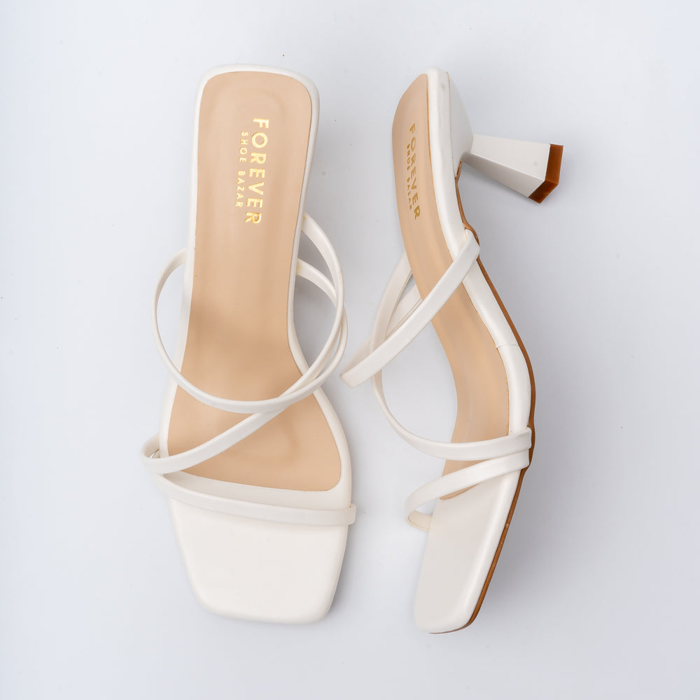 Strappy - White Kitten Heel - view 5