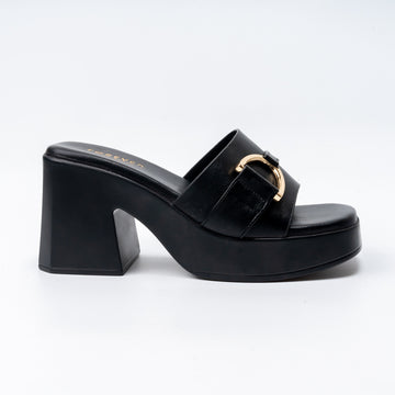 Buckle It Mule – Black Casual