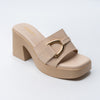 Buckle It Mule – Beige Casual
