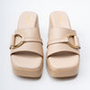 Buckle It Mule – Beige Casual