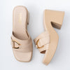 Buckle It Mule – Beige Casual