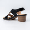 Lunar Straps - Black Block Heel Sandal