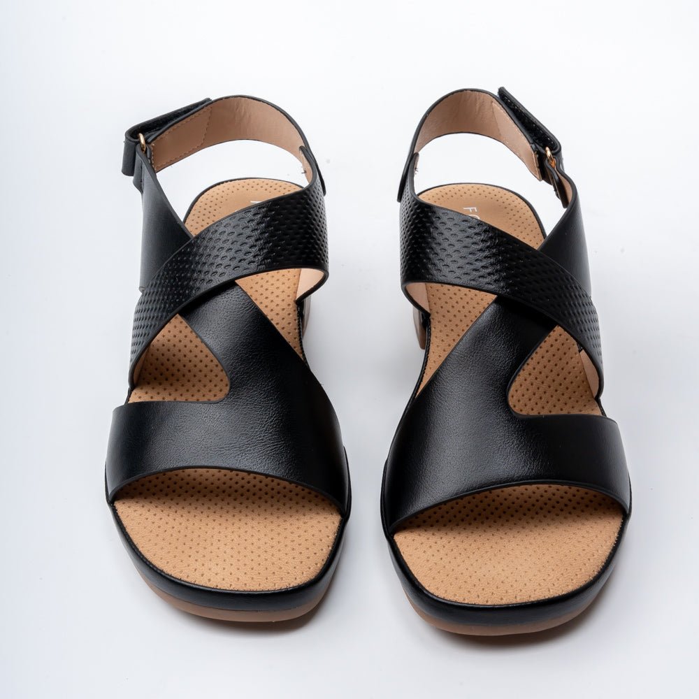 Lunar Straps - Black Block Heel Sandal - view 5
