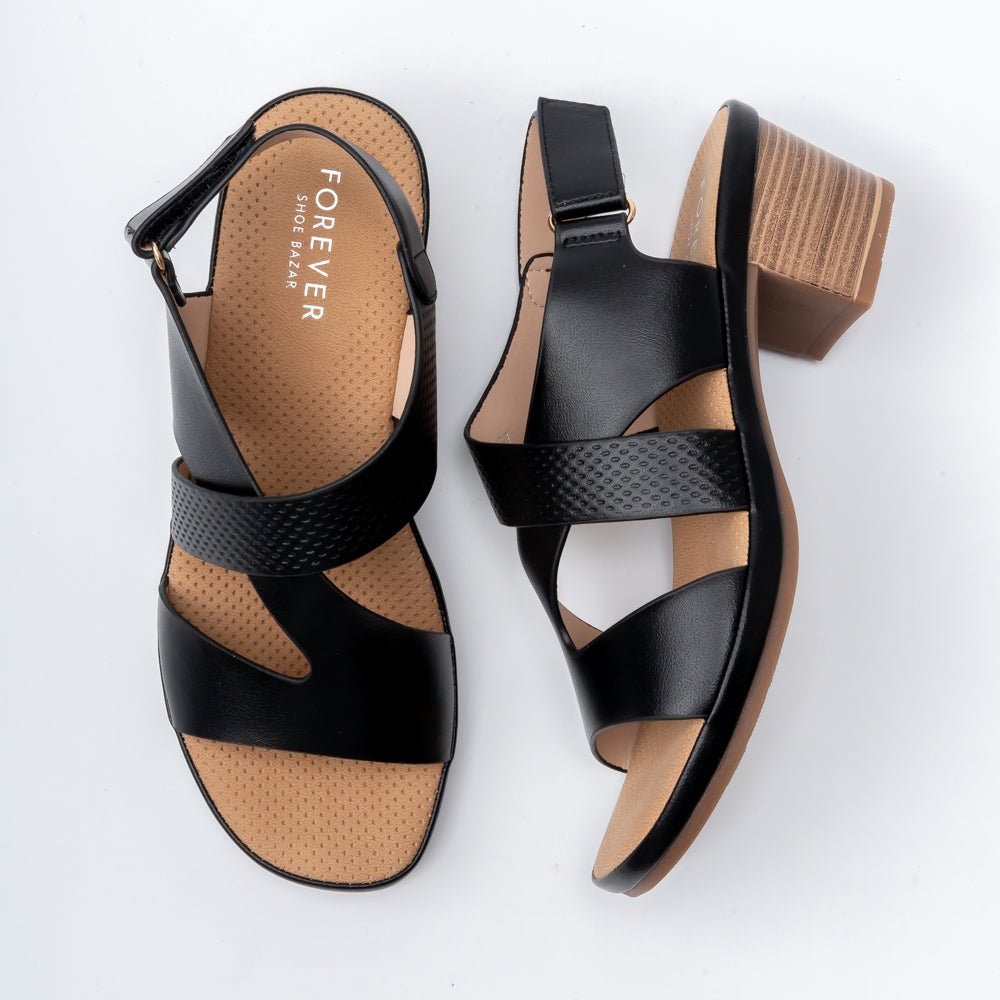 Lunar Straps - Black Block Heel Sandal - view 6