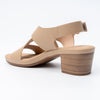 Lunar Straps - Beige Block Heel Sandal
