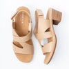 Lunar Straps - Beige Block Heel Sandal