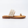 Pearl Whisper - Cream Toe‑Loop Slide