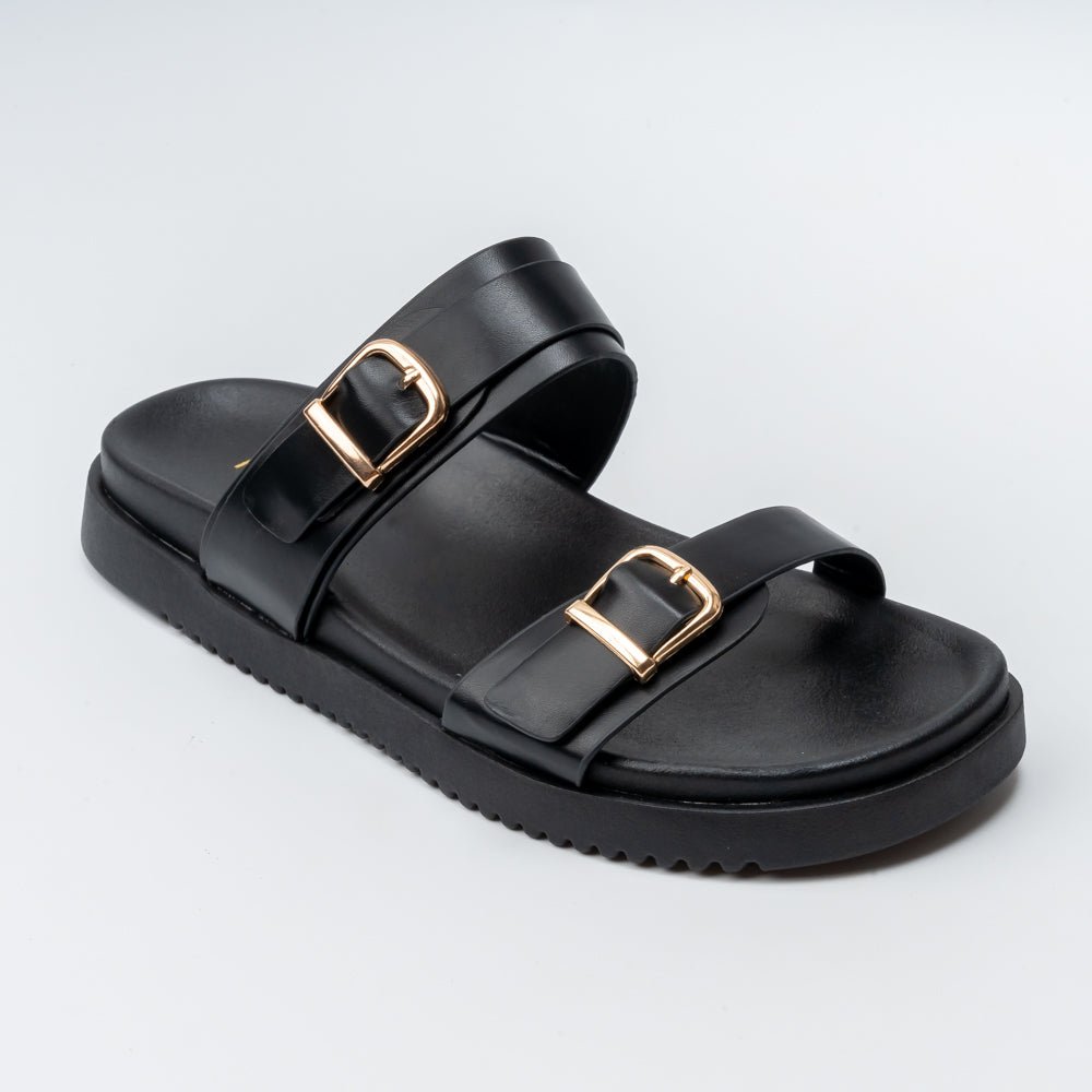 Slide & Shine - Black Casual Slides - view 2