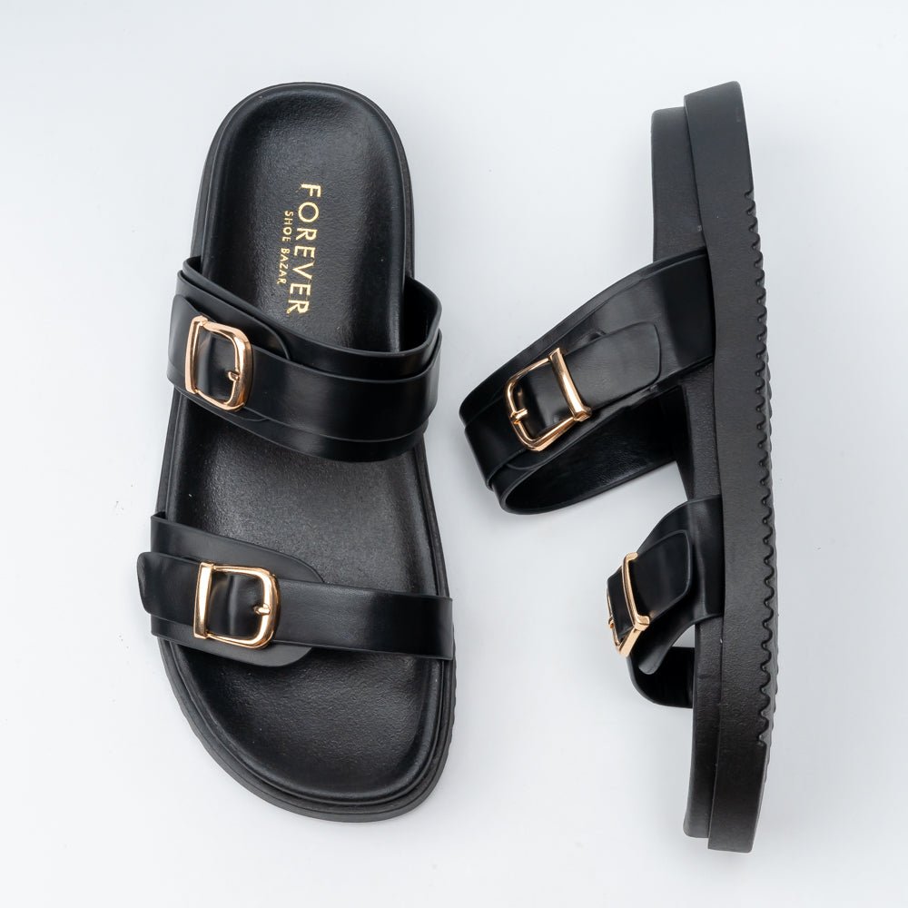 Slide & Shine - Black Casual Slides - view 5