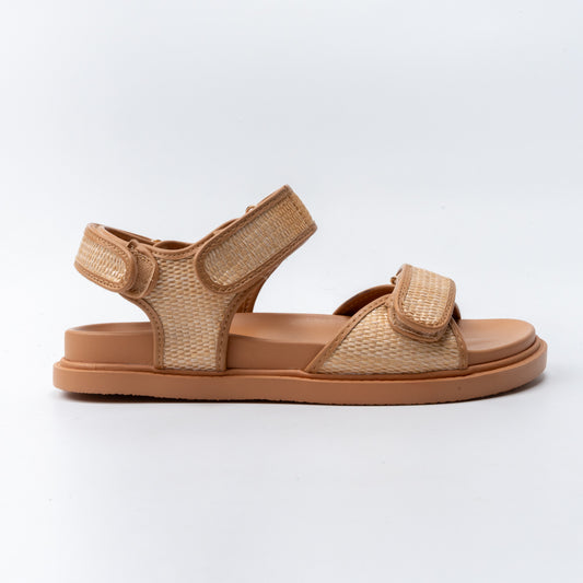 Everyday Ease - Camel Velcro Sandals