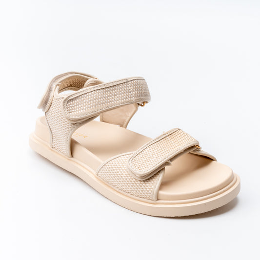 Everyday Ease - Beige Velcro Sandals