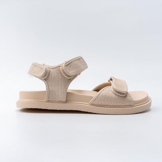 Everyday Ease - Beige Velcro Sandals