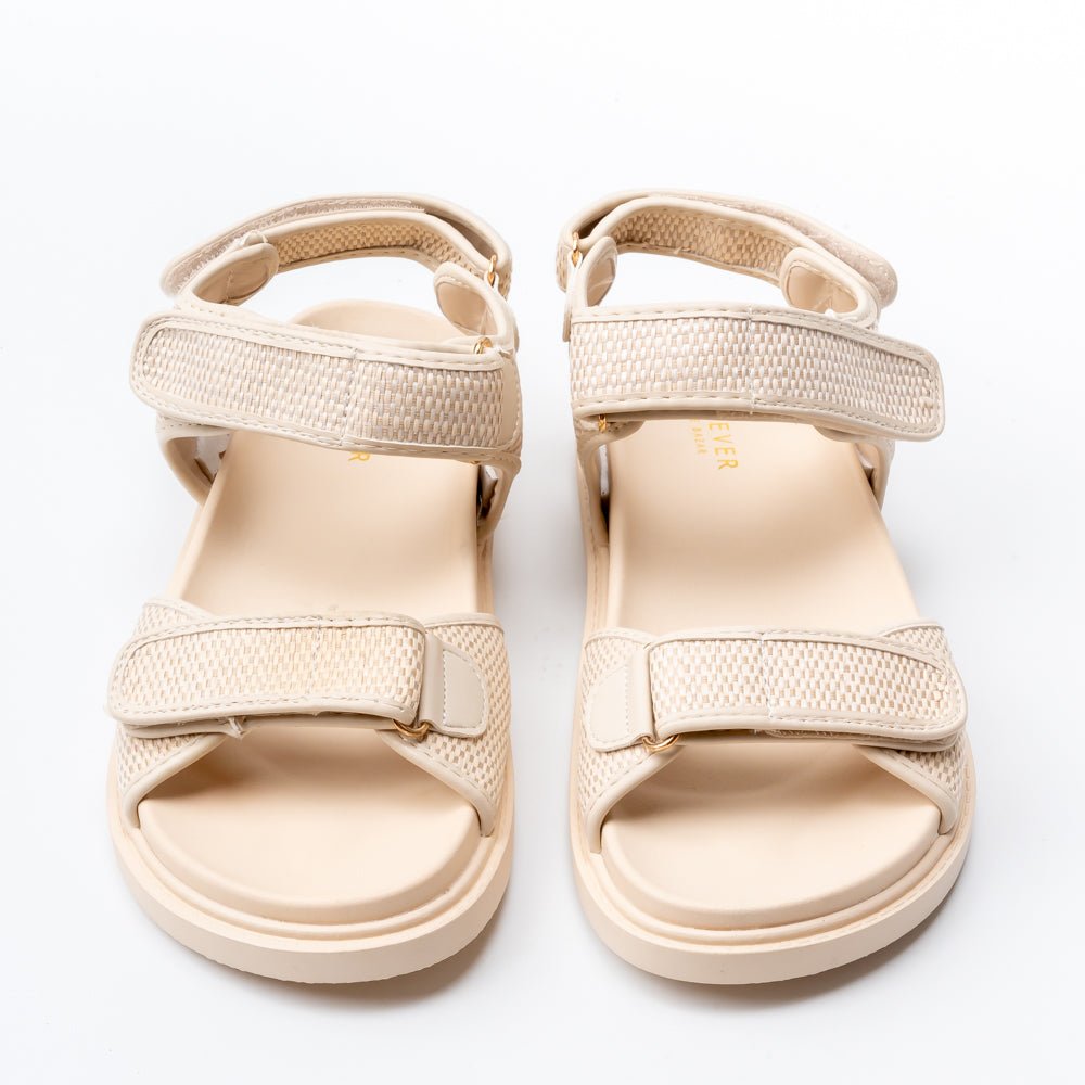 Everyday Ease - Beige Velcro Sandals - view 4