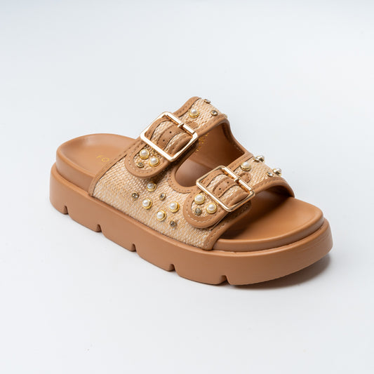 Diva Dual Buckle - Camel Slides