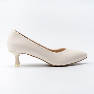 Noir Grace - White Kitten Heels