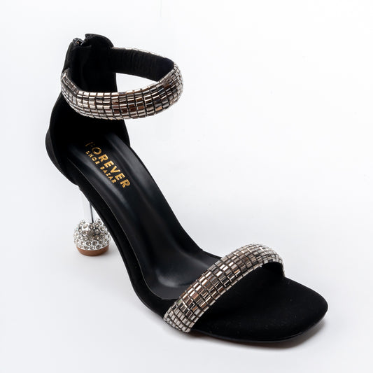 Starlit Muse - Black Partywear Heels