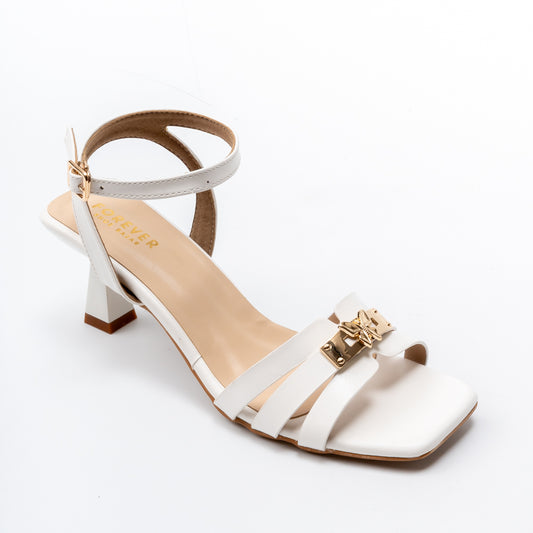 The Squarelink - White Charm Heels