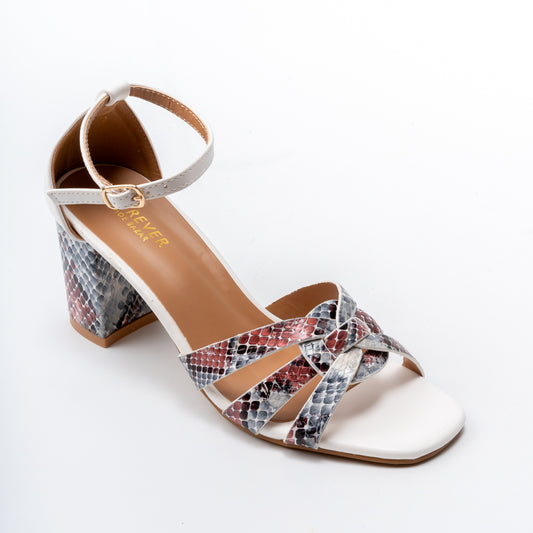 Snake Forever Comfort - White Heel Sandals