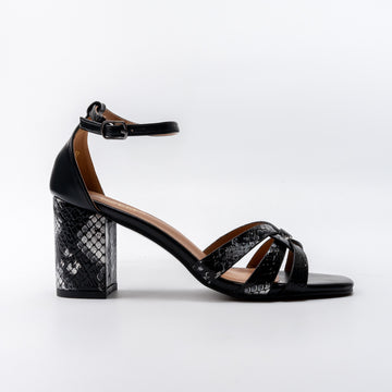 Snake Forever Comfort - Black Heel Sandals