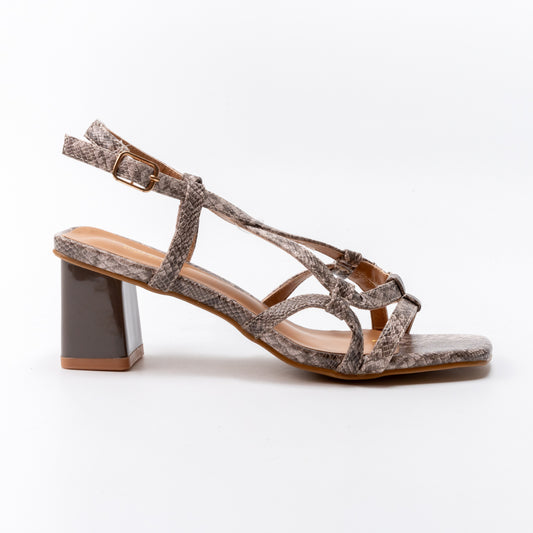 Square ‑ Toe Strappy - Grey Heel